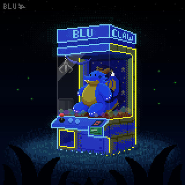 Blu inside a claw machine Blu inside a claw machine