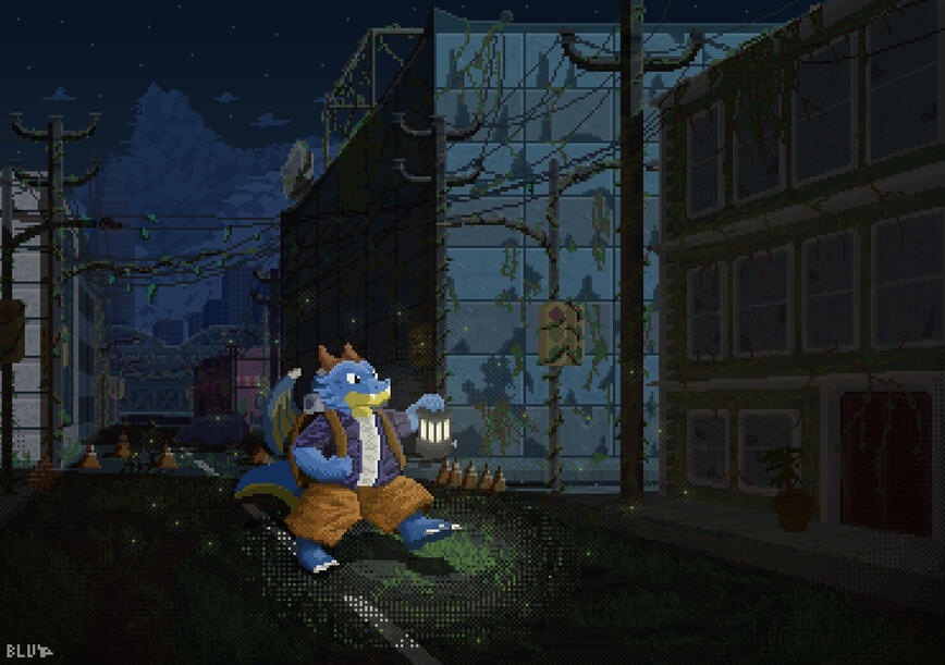 Blu holding a lantern Blu holding a lantern
